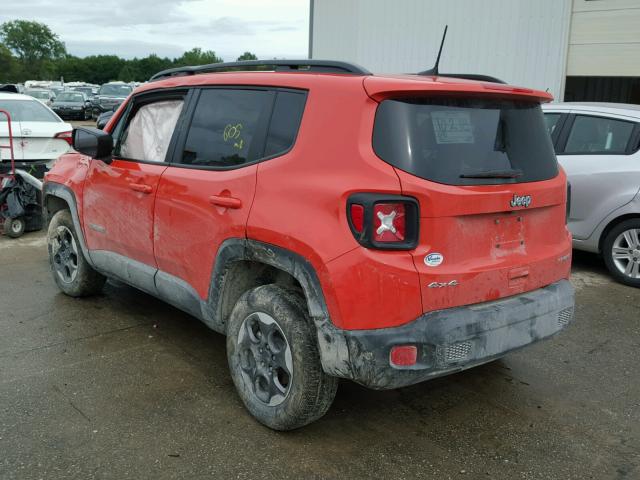 ZACCJBAB4JPH07958 - 2018 JEEP RENEGADE S Նարնջագույն լուսանկար 3