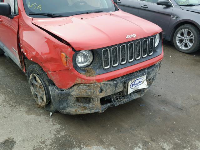 ZACCJBAB4JPH07958 - 2018 JEEP RENEGADE S Նարնջագույն լուսանկար 9