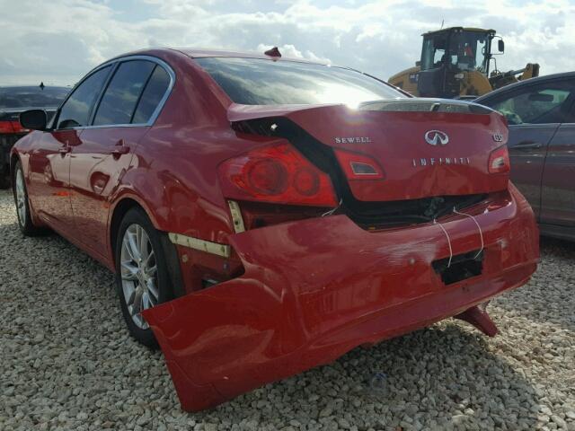 JN1CV6AP2CM625514 - 2012 INFINITI G37 RED photo 3