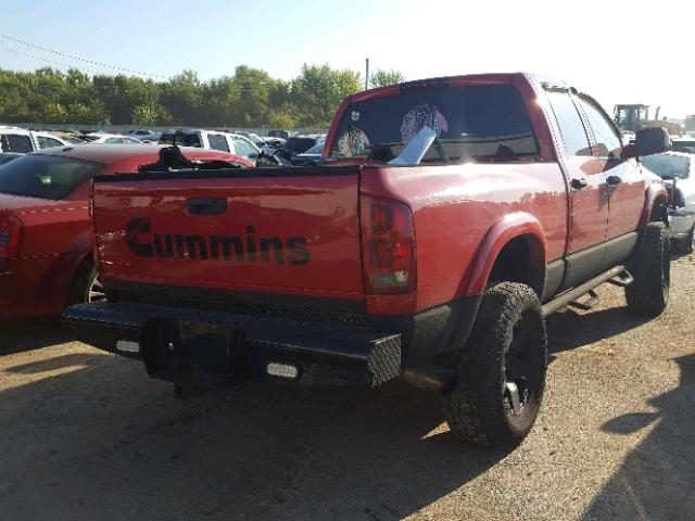 3D7KS28C55G753285 - 2005 DODGE RAM 2500 S RED photo 4