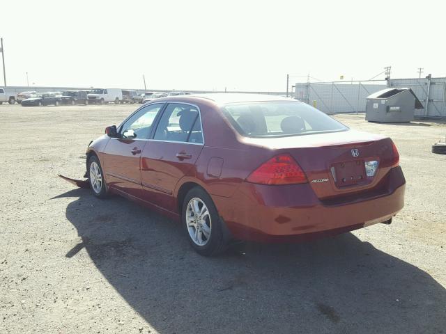 1HGCM56337A127461 - 2007 HONDA ACCORD RED photo 3