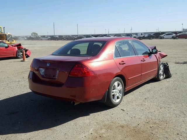 1HGCM56337A127461 - 2007 HONDA ACCORD RED photo 4