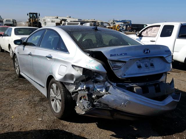 KMHEC4A40DA076707 - 2013 HYUNDAI SONATA HYB SILVER photo 3