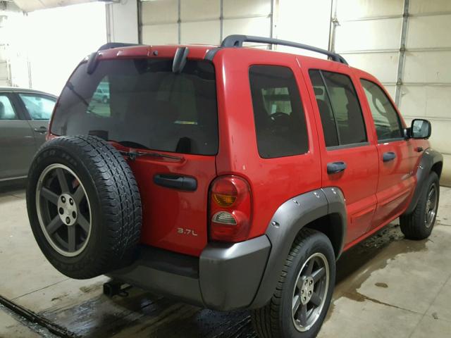 1J4GL48KX3W677622 - 2003 JEEP LIBERTY SP RED photo 4