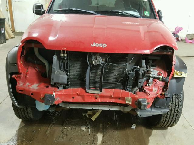 1J4GL48KX3W677622 - 2003 JEEP LIBERTY SP RED photo 9