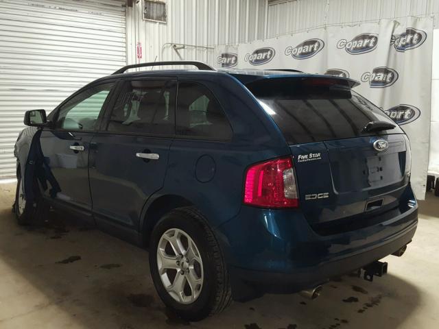 2FMDK3JCXBBA03426 - 2011 FORD EDGE SEL TURQUOISE photo 3