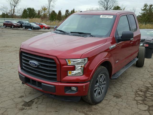 1FTEX1EP3GFD60867 - 2016 FORD F150 SUPER RED photo 2