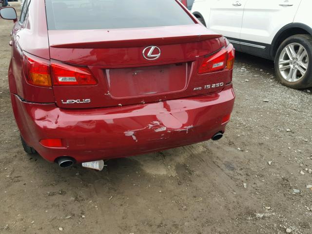 JTHCK262475010974 - 2007 LEXUS IS 250 RED photo 9