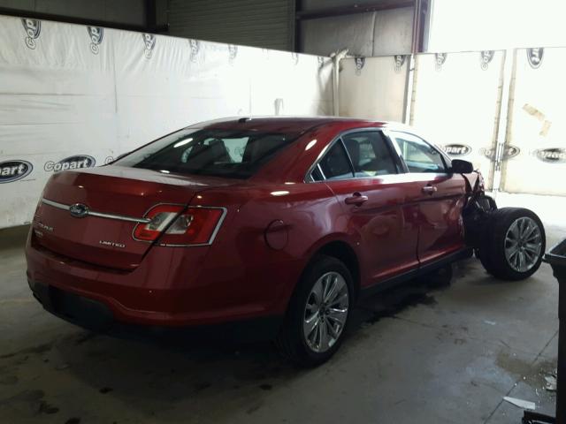 1FAHP2FW8AG109830 - 2010 FORD TAURUS LIM RED photo 4