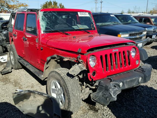 1C4BJWDG6FL507444 - 2015 JEEP WRANGLER U RED photo 1