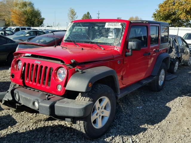 1C4BJWDG6FL507444 - 2015 JEEP WRANGLER U RED photo 2