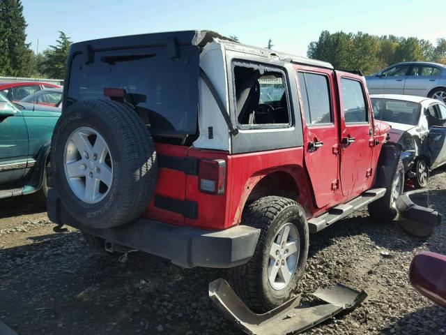 1C4BJWDG6FL507444 - 2015 JEEP WRANGLER U RED photo 4