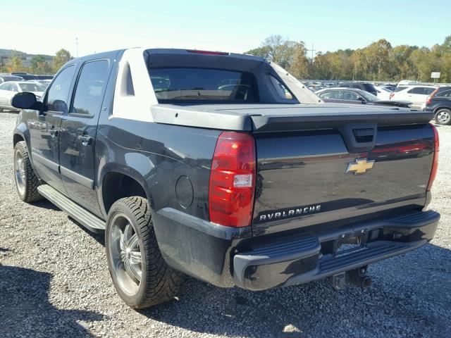 3GNFK123X7G128244 - 2007 CHEVROLET AVALANCHE BLACK photo 3