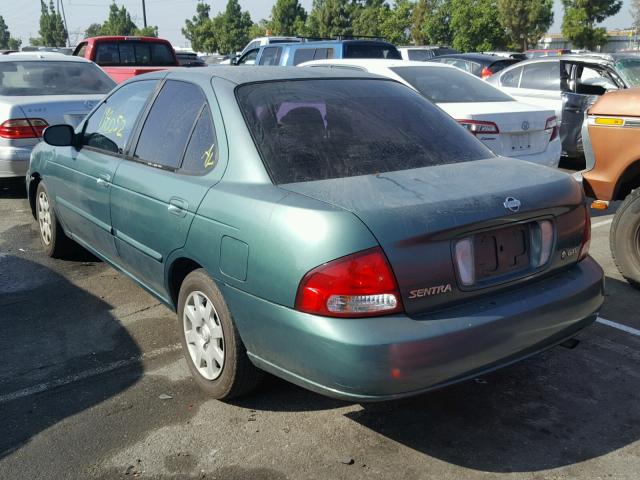 3N1CB51D2YL302154 - 2000 NISSAN SENTRA BAS GREEN photo 3