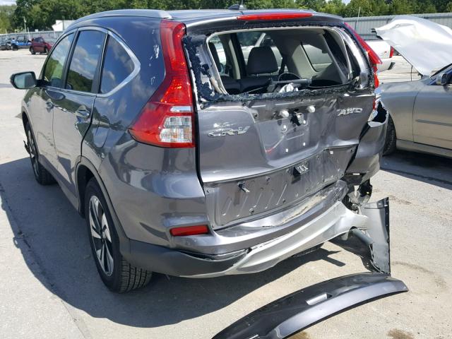 5J6RM4H98GL109718 - 2016 HONDA CR-V TOURI GRAY photo 3