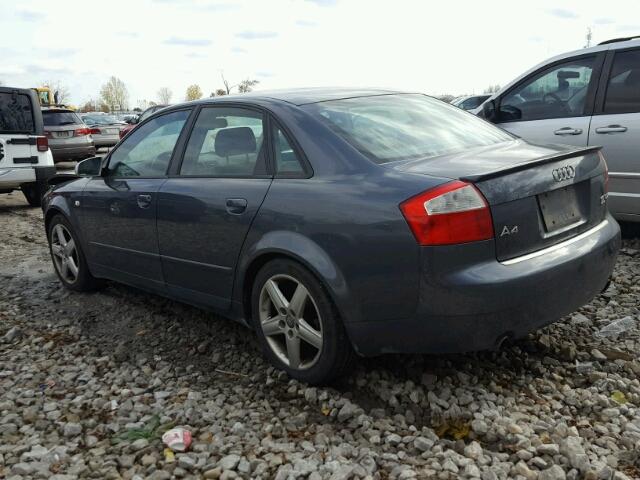 WAULC68E84A281405 - 2004 AUDI A4 1.8T QU BLUE photo 3