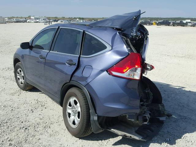 3CZRM3H3XEG701430 - 2014 HONDA CR-V LX BLUE photo 3