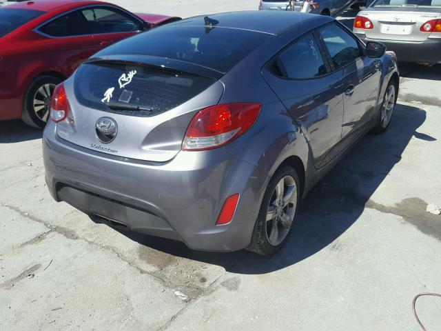 KMHTC6ADXFU243174 - 2015 HYUNDAI VELOSTER GRAY photo 4