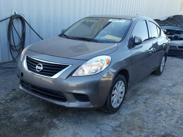 3N1CN7AP0EL871416 - 2014 NISSAN VERSA GRAY photo 2