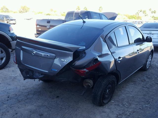 3N1CN7AP0EL871416 - 2014 NISSAN VERSA GRAY photo 4