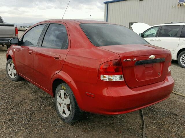 KL1TD56696B646054 - 2006 CHEVROLET AVEO BASE Tünd qırmızı foto 3