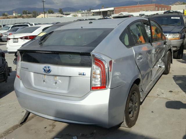 JTDKN3DU6C5418921 - 2012 TOYOTA PRIUS SILVER photo 4