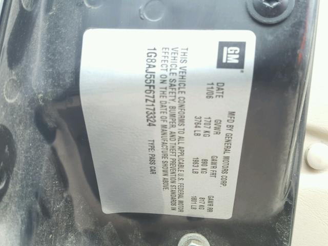 1G8AJ55F67Z173324 - 2007 SATURN ION LEVEL TAN photo 10