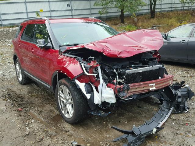 1FM5K8D84HGB02754 - 2017 FORD EXPLORER X RED photo 1