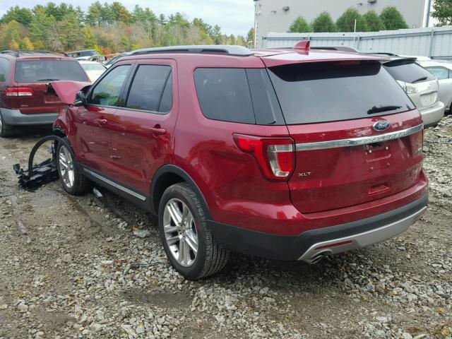 1FM5K8D84HGB02754 - 2017 FORD EXPLORER X RED photo 3