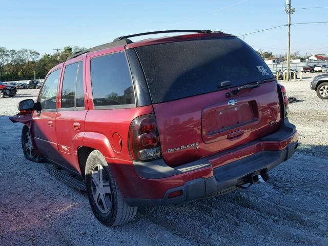 1GNDT13S552289102 - 2005 CHEVROLET TRAILBLAZE RED photo 3