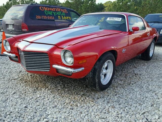 1Q87H2N147895 - 1972 CHEVROLET CAMARO RED photo 2