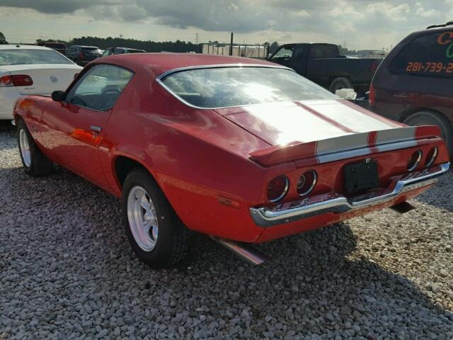 1Q87H2N147895 - 1972 CHEVROLET CAMARO RED photo 3