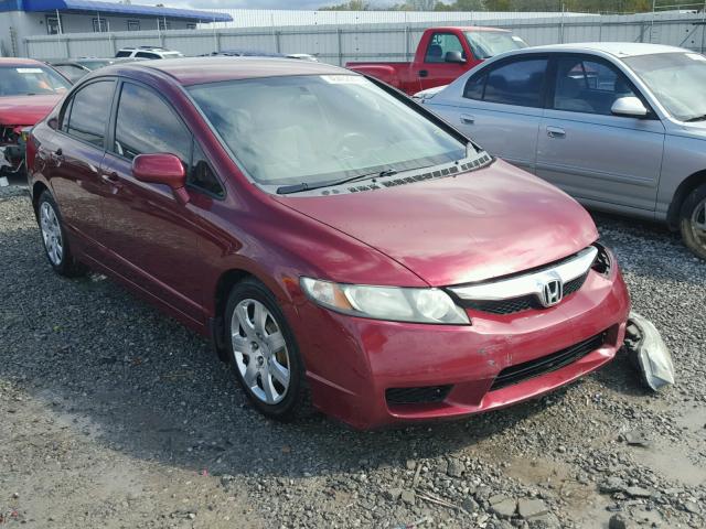 2HGFA16539H352967 - 2009 HONDA CIVIC LX BURGUNDY photo 1