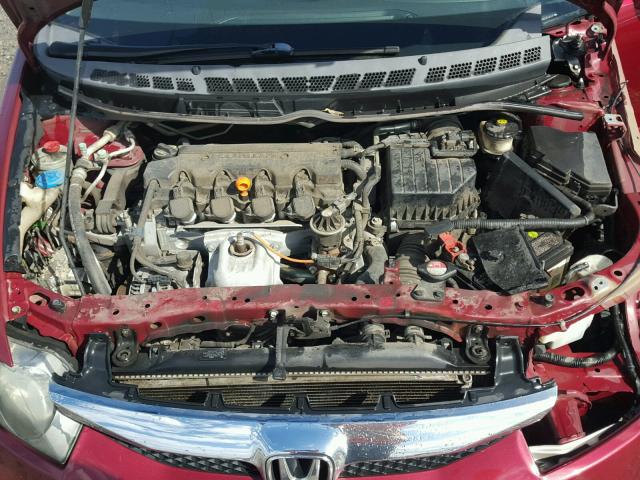 2HGFA16539H352967 - 2009 HONDA CIVIC LX BURGUNDY photo 7