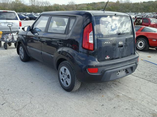 KNDJT2A51D7569082 - 2013 KIA SOUL BLACK photo 3