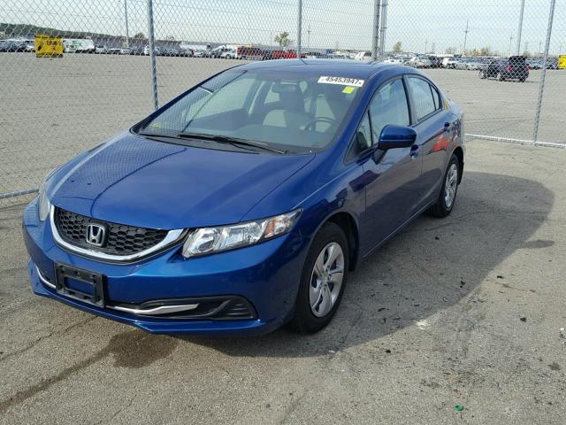 19XFB2F56FE039873 - 2015 HONDA CIVIC LX BLUE photo 2