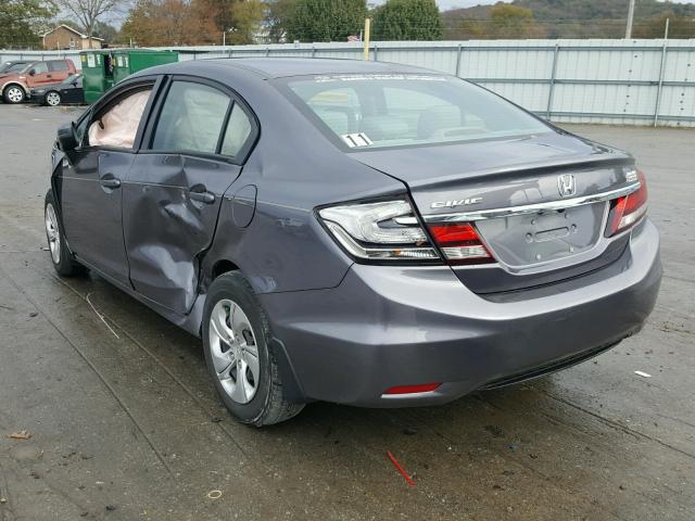 19XFB2F51FE104452 - 2015 HONDA CIVIC LX GRAY photo 3