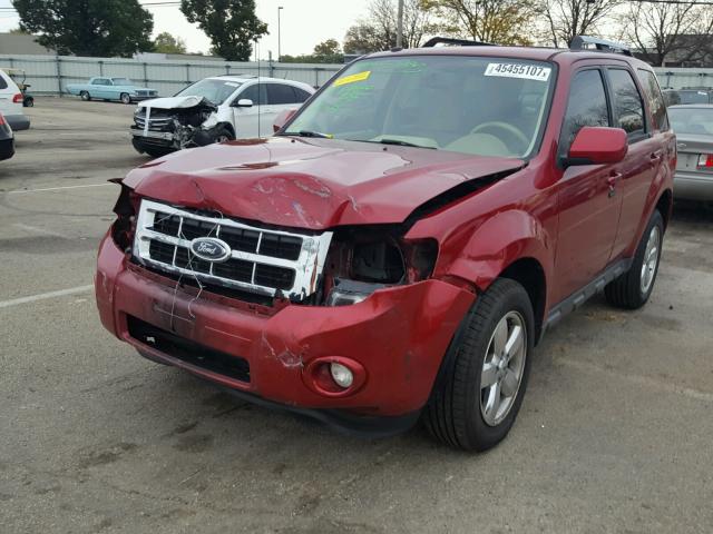 1FMCU04779KA35639 - 2009 FORD ESCAPE BURGUNDY photo 2