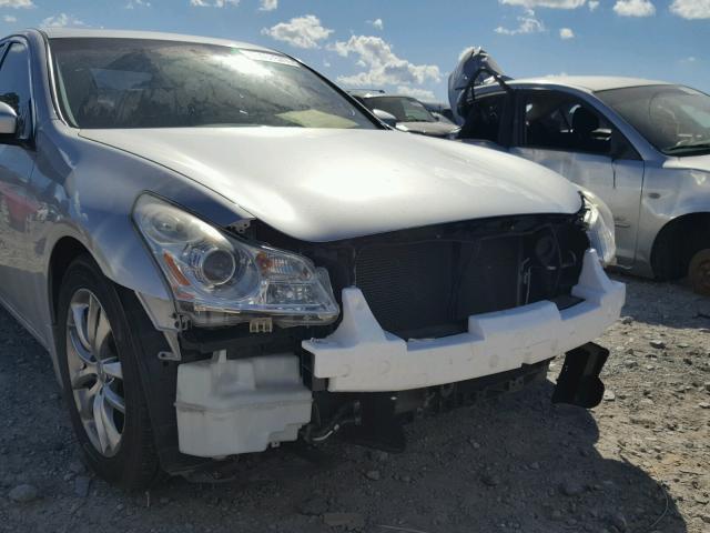 JNKCV61E59M013374 - 2009 INFINITI G37 BASE SILVER photo 9