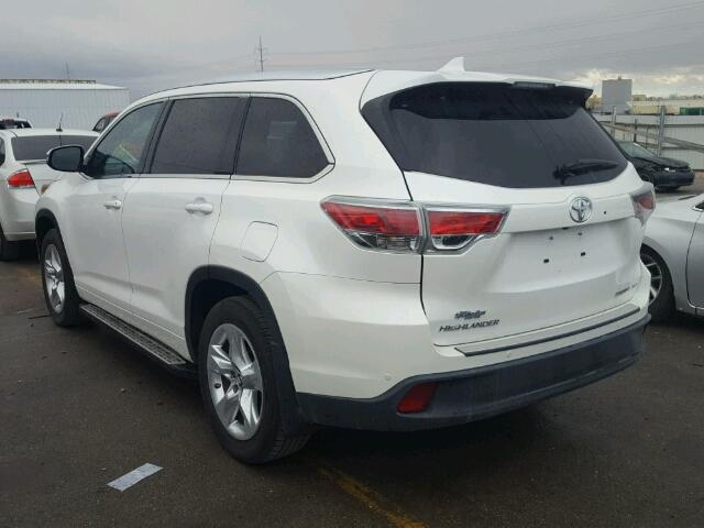 5TDDKRFHXGS302383 - 2016 TOYOTA HIGHLANDER WHITE photo 3