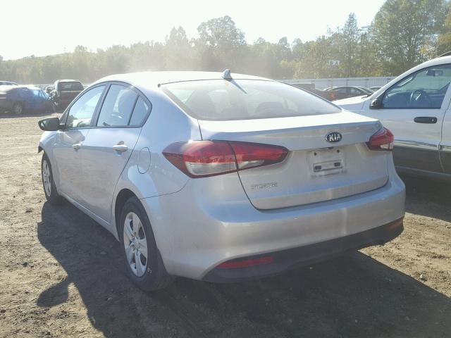 3KPFL4A70HE088474 - 2017 KIA FORTE LX SILVER photo 3