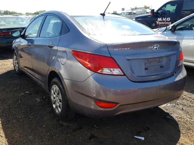 KMHCT4AE6GU118588 - 2016 HYUNDAI ACCENT SE GRAY photo 3