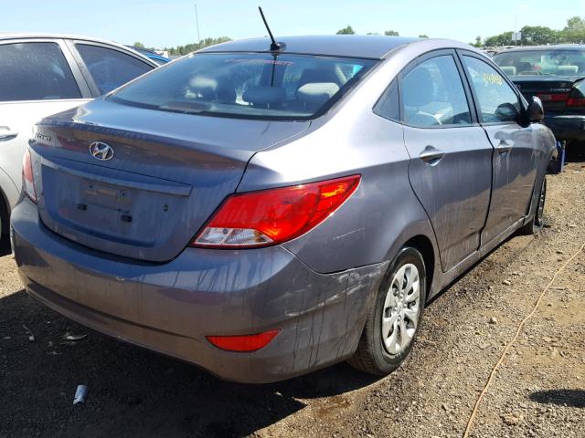 KMHCT4AE6GU118588 - 2016 HYUNDAI ACCENT SE GRAY photo 4