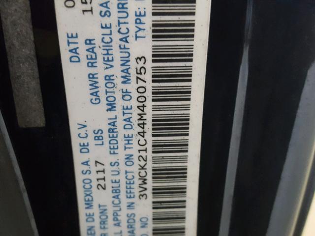 3VWCK21C44M400753 - 2004 VOLKSWAGEN NEW BEETLE 黑色 照片 10