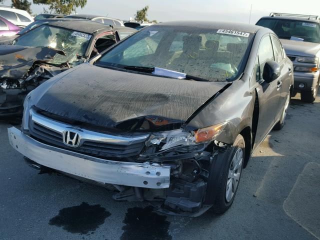 19XFB2F5XCE379765 - 2012 HONDA CIVIC LX BLACK photo 2