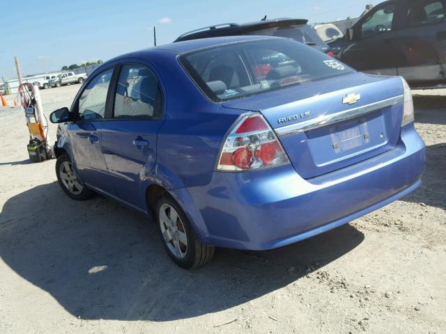 KL1TD56E49B330069 - 2009 CHEVROLET AVEO LS BLUE photo 3
