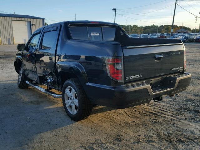 5FPYK1F55DB010317 - 2013 HONDA RIDGELINE BLACK photo 3