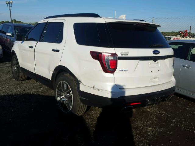 1FM5K8GT1HGC50652 - 2017 FORD EXPLORER S WHITE photo 3