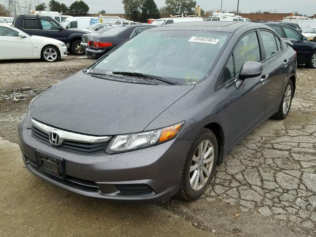 2HGFB2F88CH520767 - 2012 HONDA CIVIC EX GRAY photo 2