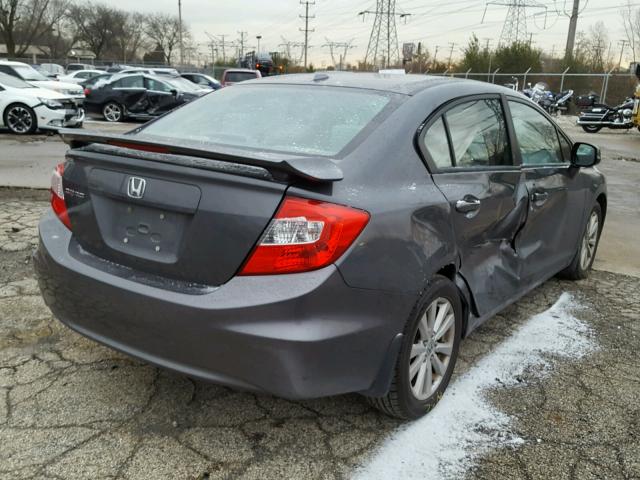 2HGFB2F88CH520767 - 2012 HONDA CIVIC EX GRAY photo 4